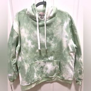 If It Were Me green tie-dye sweatshirt with hood